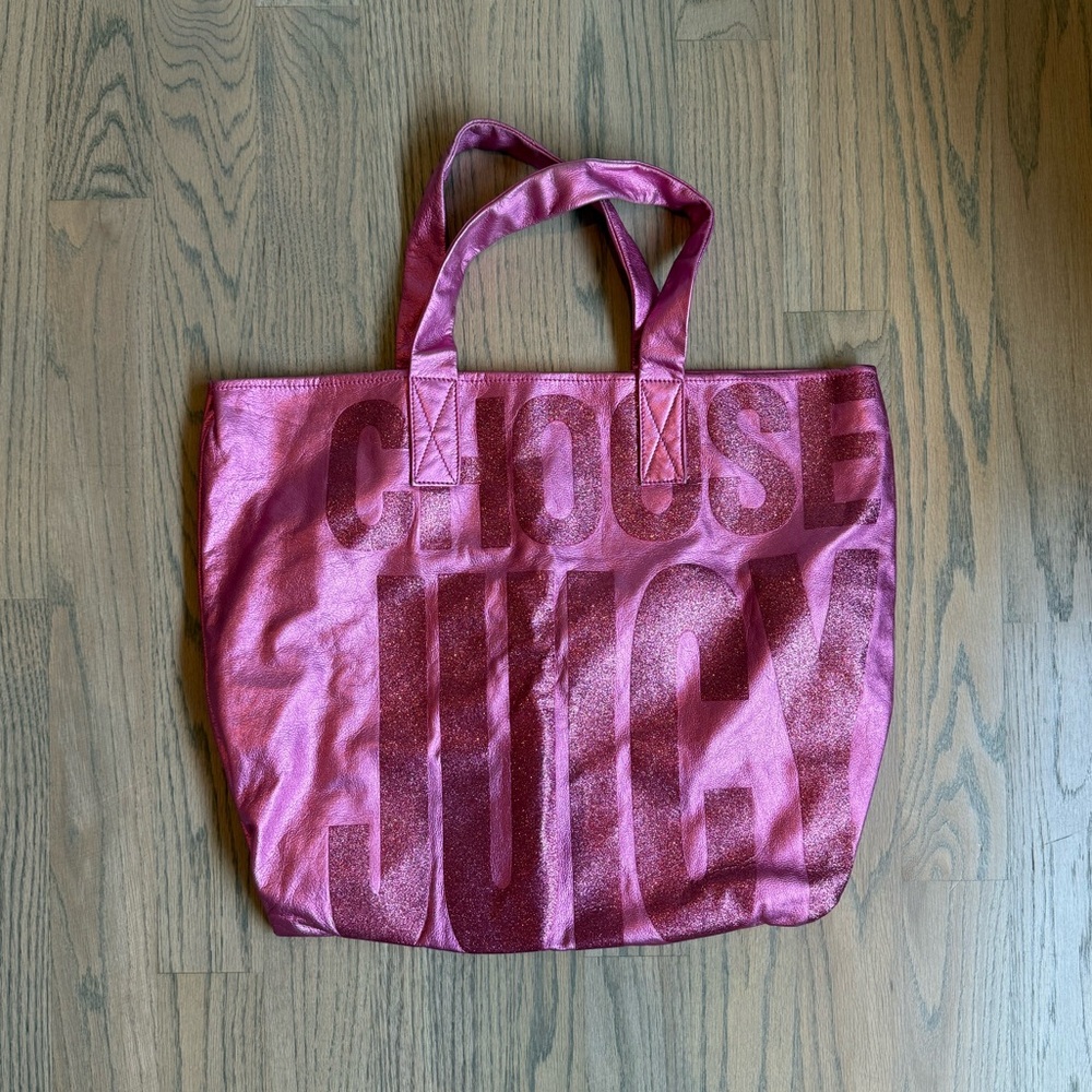 Juicy Couture Metallic Pink Tote Bag